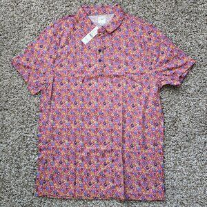 J. Crew Men’s Large Performance Polo – Red Floral Print